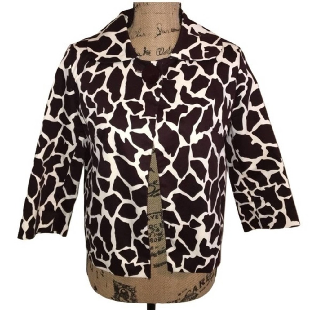 Moka Sport Animal Print Jacket Brown Cream S EUC